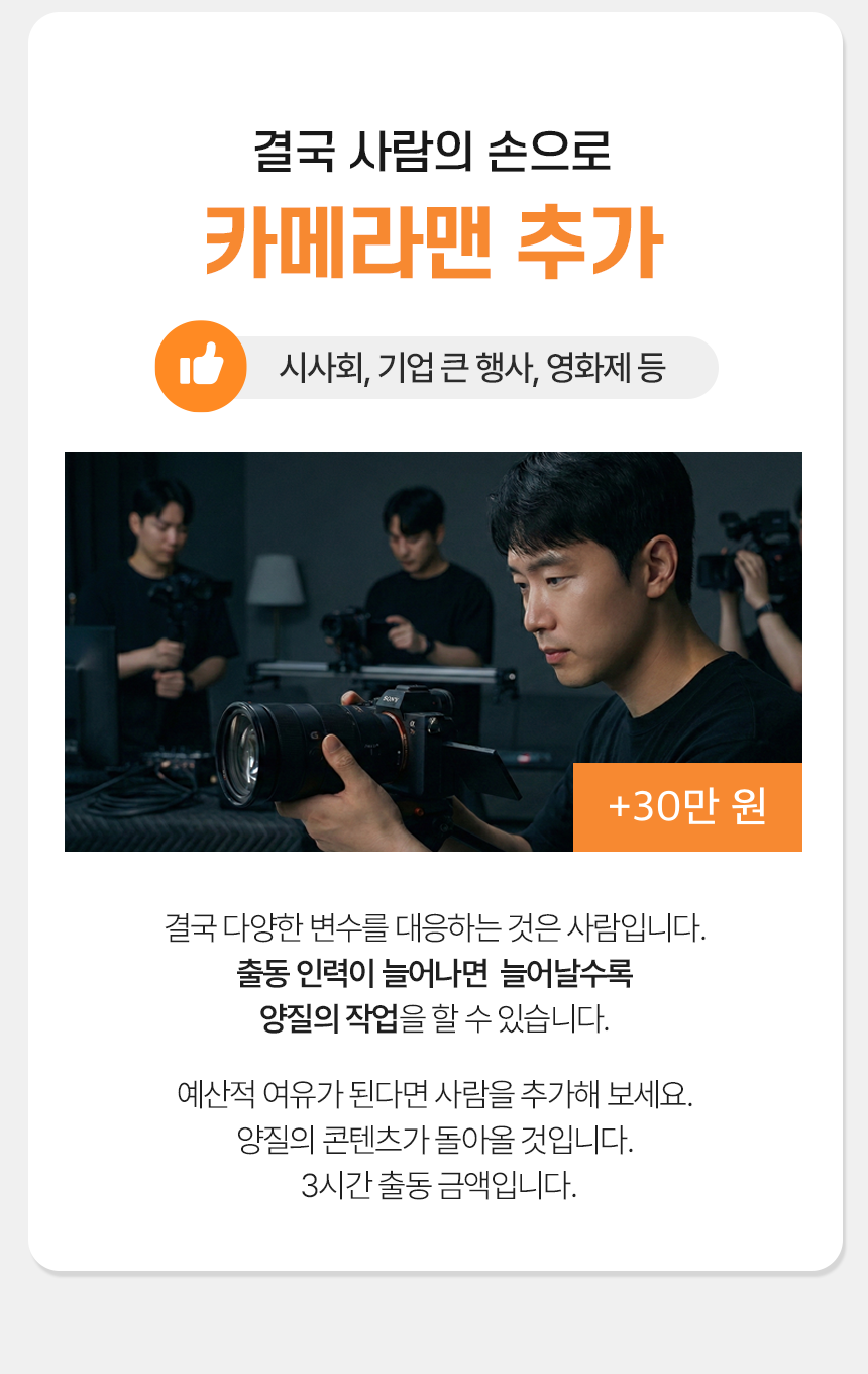 추가 카메라맨 운영 옵션 안내