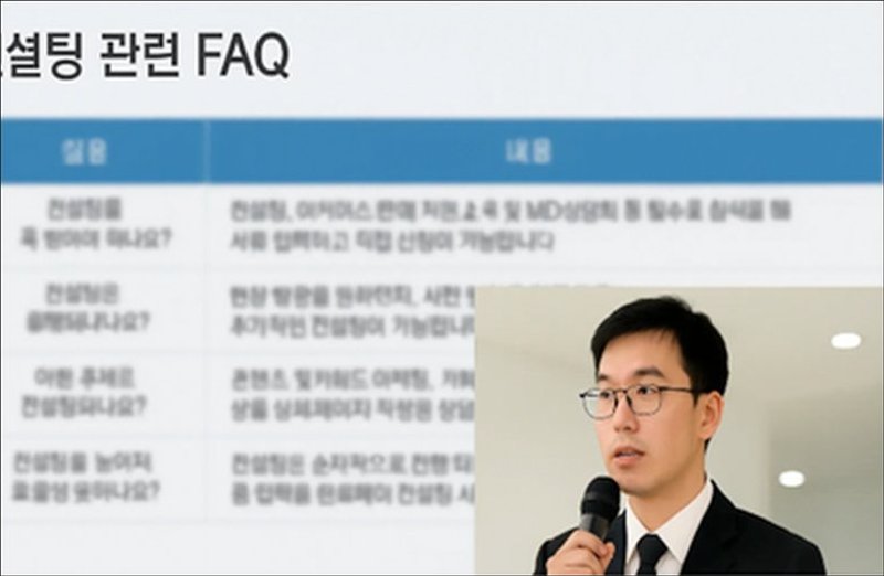 PPT 화면에 발표자 영상을 겹친 PIP 화면 예시